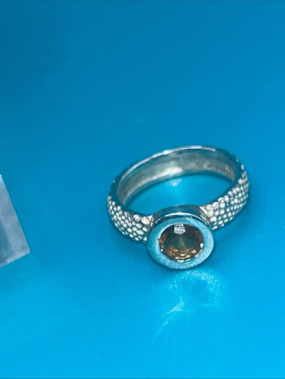 Vintage Signed Karel Sterling & Gemstone Ring Estate Find SZ 6 Rare Estate Find